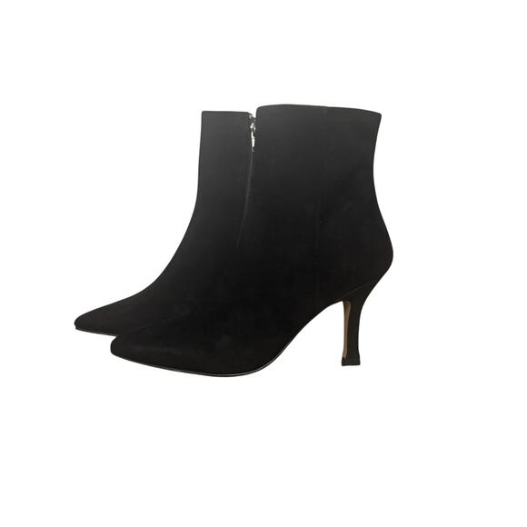 NIB! Lisa Vicky Art Pointed Toe Black Stiletto Heel Suede Bootie - Size 8 - Picture 4 of 12